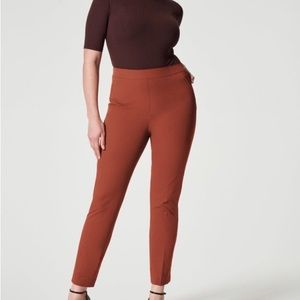 SPANX - On-the-Go Slim Straight Ankle Legs Pants | Color: Bronze Glow | Size: M